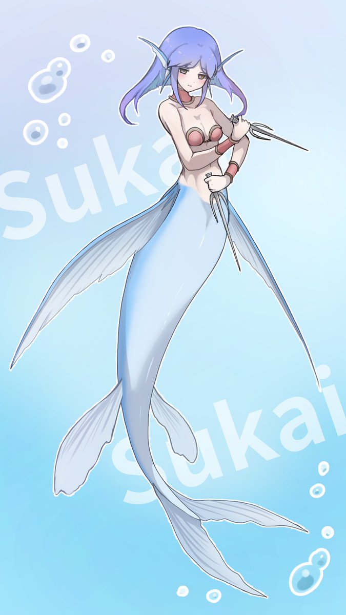 人魚騎士団員「スカイ」
飛魚の人魚。奇襲が得意🌊⚔️
プロフィールは↓↓
note.com/natty_toucan60…
#OC　#人魚　#Mermaid