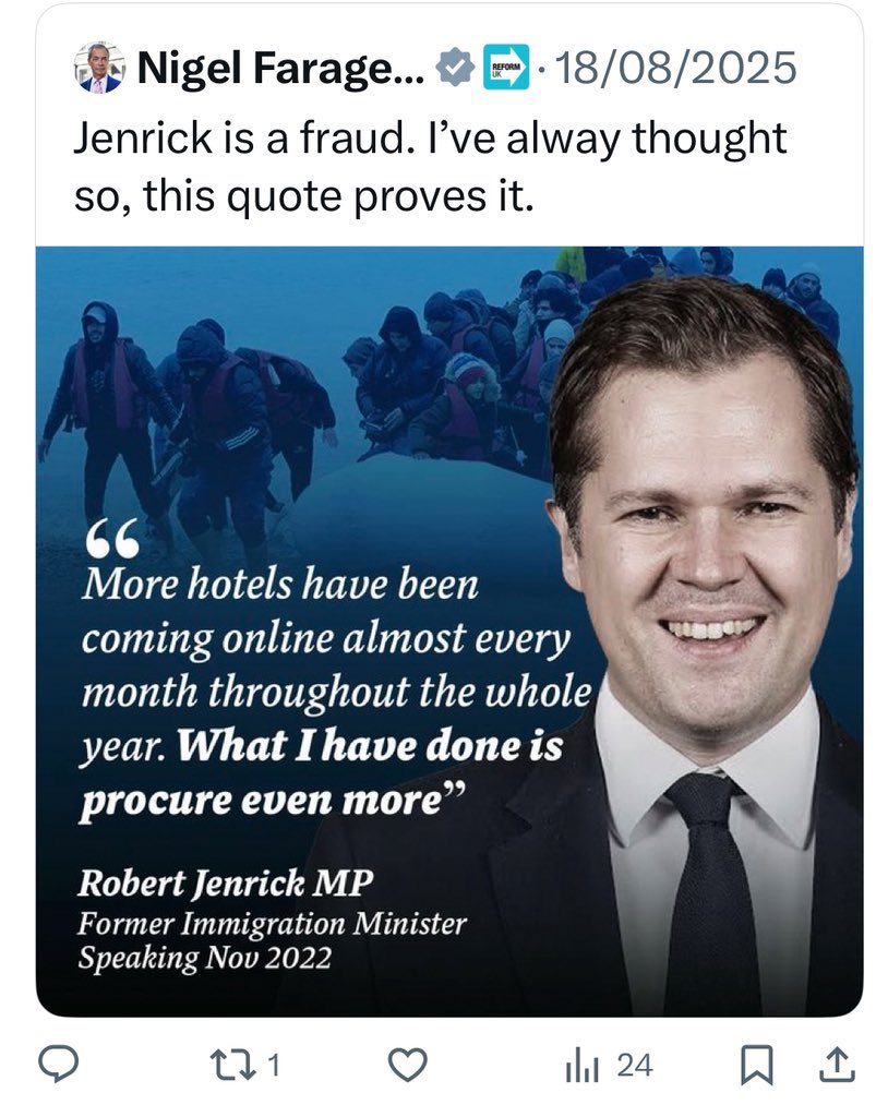 There’s always a post: 
#RobertJenrick #Farage 
#Reform #Tories