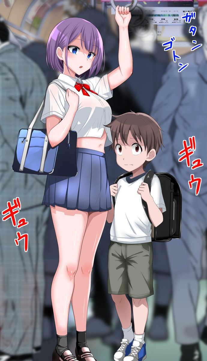 ご依頼作品を納品しましたので公開します!

満員電車の中でお姉さんのおへそを目撃し、赤面してしまうショタ💙です☺

あ～んショタの性癖が歪んで構築されて開花しちゃう～ 