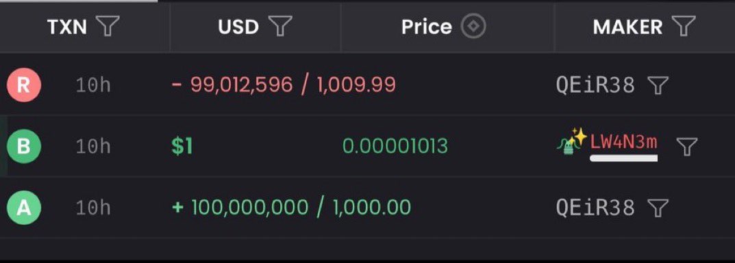 Someone launched a coin and rugged it instantly after one guy bought $1 💀💀