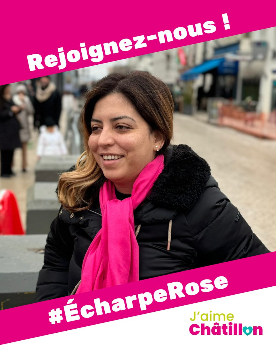Comme Angie, militante pour #châtillon, 
vous aussi rejoignez l'aventure #JaimeChâtillon.  

Pour nous contacter :  contact@jaimechatillon.fr  07 67 37 34 49  

Et on se retrouve le 21 janvier à 20h à Maison Blanche  
#écharperose