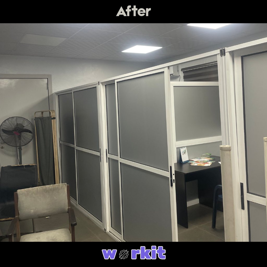 Another day to get the job done. 
Office renovations ✅

#roofing
#renovation
#partitioning