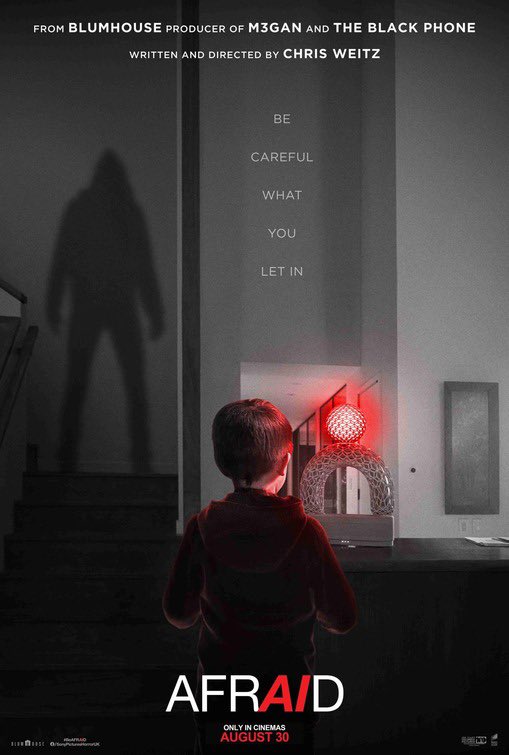 ブラムハウスのAIスリラー『AFRAID アフレイド』のレビューをアップ⤴️。上映時間も短く、小味で楽しめた。ジョン・チョウの役は『search／サーチ』と被るなぁ。instagram.com/p/DTh6-A3Eq-s/…