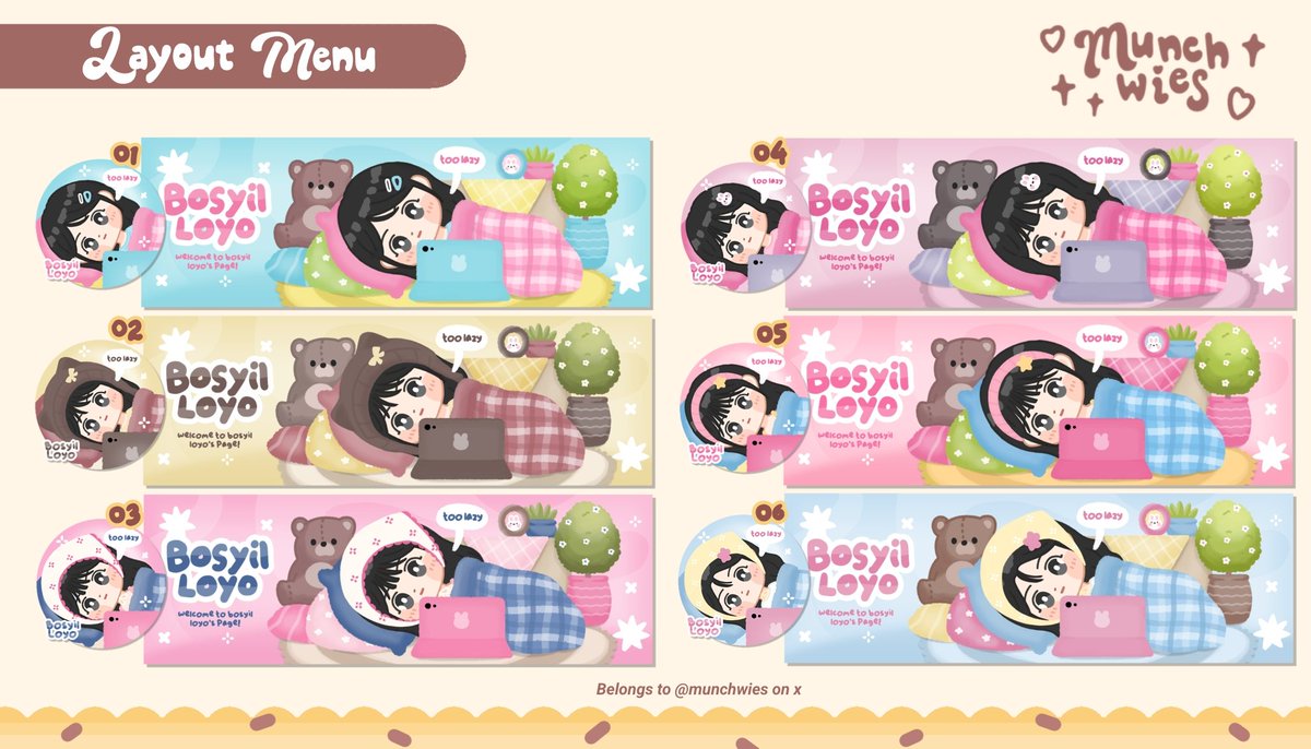 munchwies's tweet image. help repost! thankies 🩷

haii! 👩🏻‍🍳 munch bakery membawa layout bosyil loyo ready stock 🥨 avail retext, recolor, resize wabis : CHECK ALT untuk melihat detail 💰 bisa langsung take via dm atau tele  ya 🛍

#zonauang