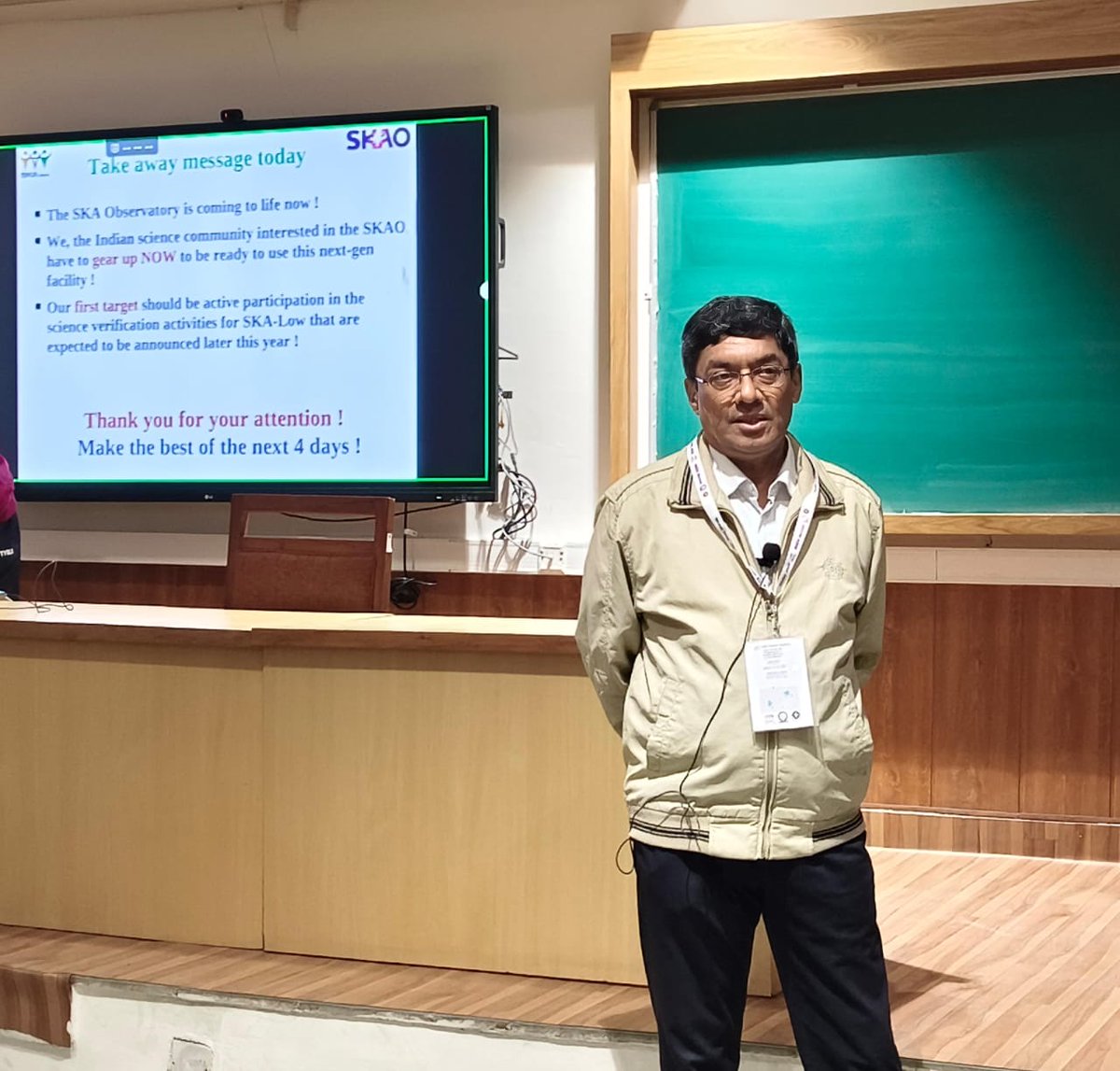 astro_iiserm's tweet photo. Prof. Yashwant Gupta gave an overview of the Square Kilometre Array Observatory (SKAO), SKA-India Consortium and future plans. https://t.co/hwgcn0sRyd