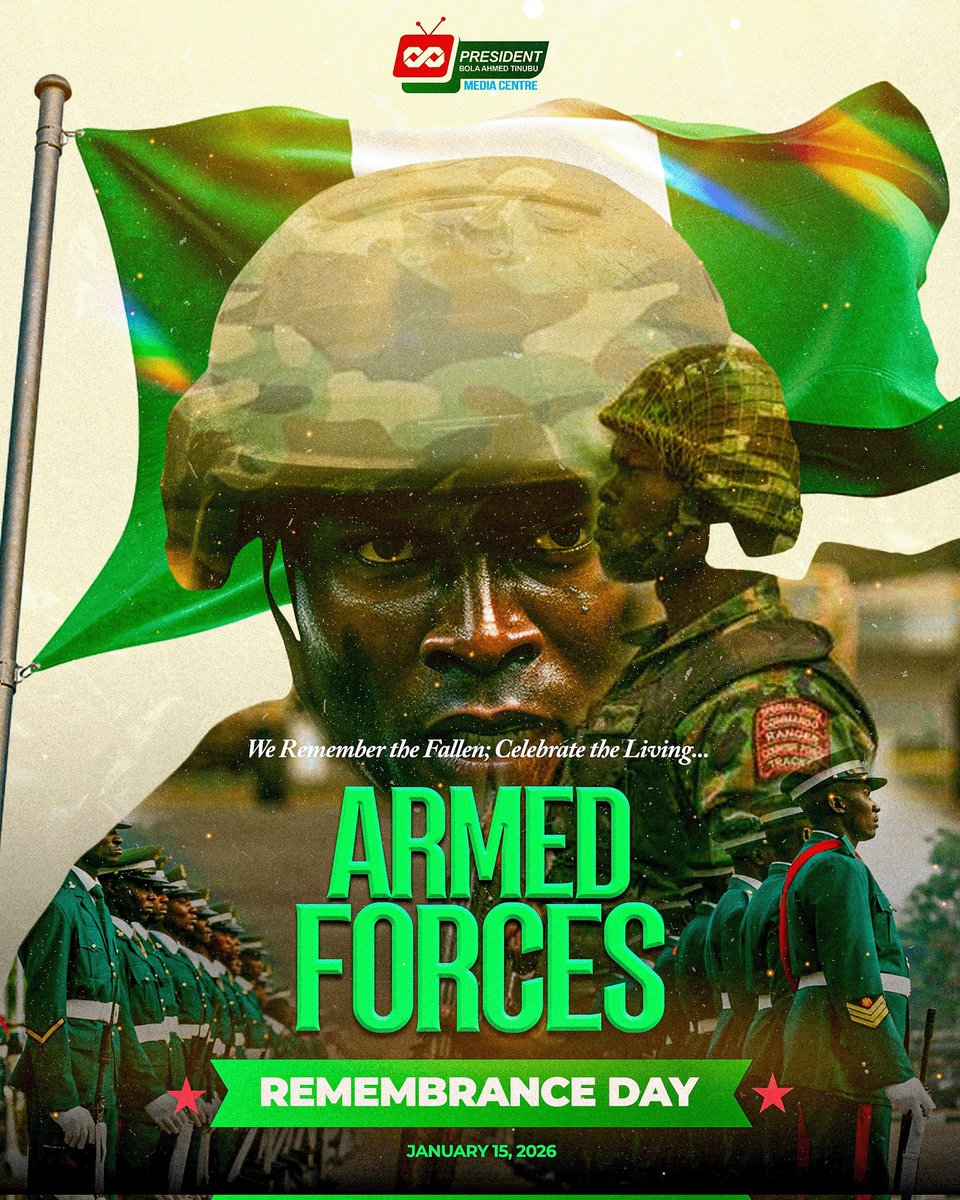 YinkaAkintola3's tweet image. 🇳🇬 Armed Forces Remembrance Day 2026 🇳🇬
We honor the heroes who gave their lives for Nigeria’s peace and unity.
Your sacrifice will never be forgotten. 🕯️🇳🇬
#ArmedForcesRemembranceDay2026 #SaluteToOurHeroes #FallenButNotForgotten #Cadet