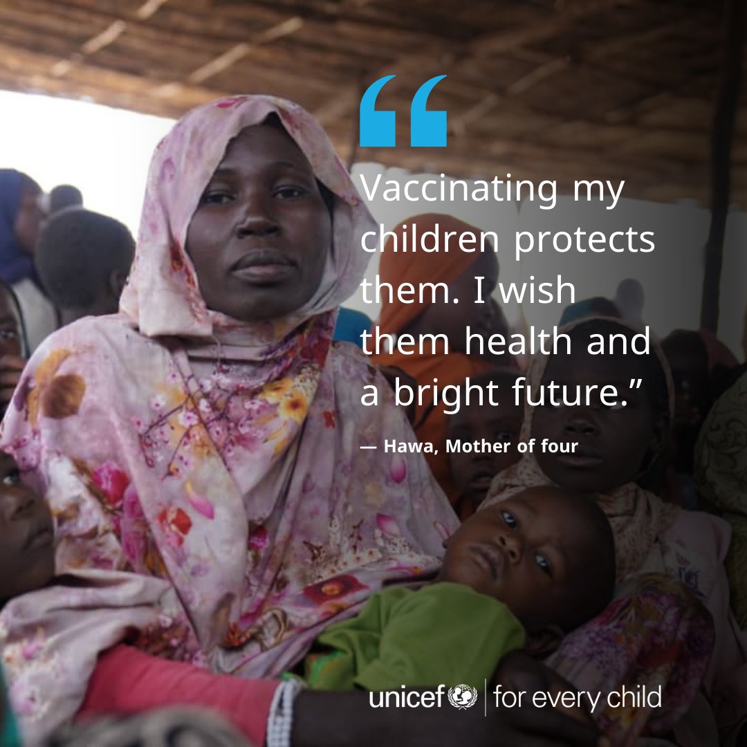 In #Darfur, mothers are doing everything they can to keep their children safe.

Through <a href="/UNICEF/">UNICEF</a>-supported catch-up #measles-rubella vaccination campaign, families are receiving life‑saving vaccines, even in the most challenging conditions.

#VaccinesWork