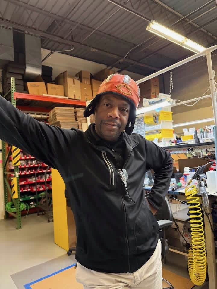 Located just outside of Chicago, our EBS office is pumped for the next <a href="/ChicagoBears/">Chicago Bears</a> playoff game this weekend! Well... maybe not Mike. After last weekend's devastating loss, this diehard Packers fan had to put on a Bears helmet after losing a "friendly" bet! 😆🧀🐻