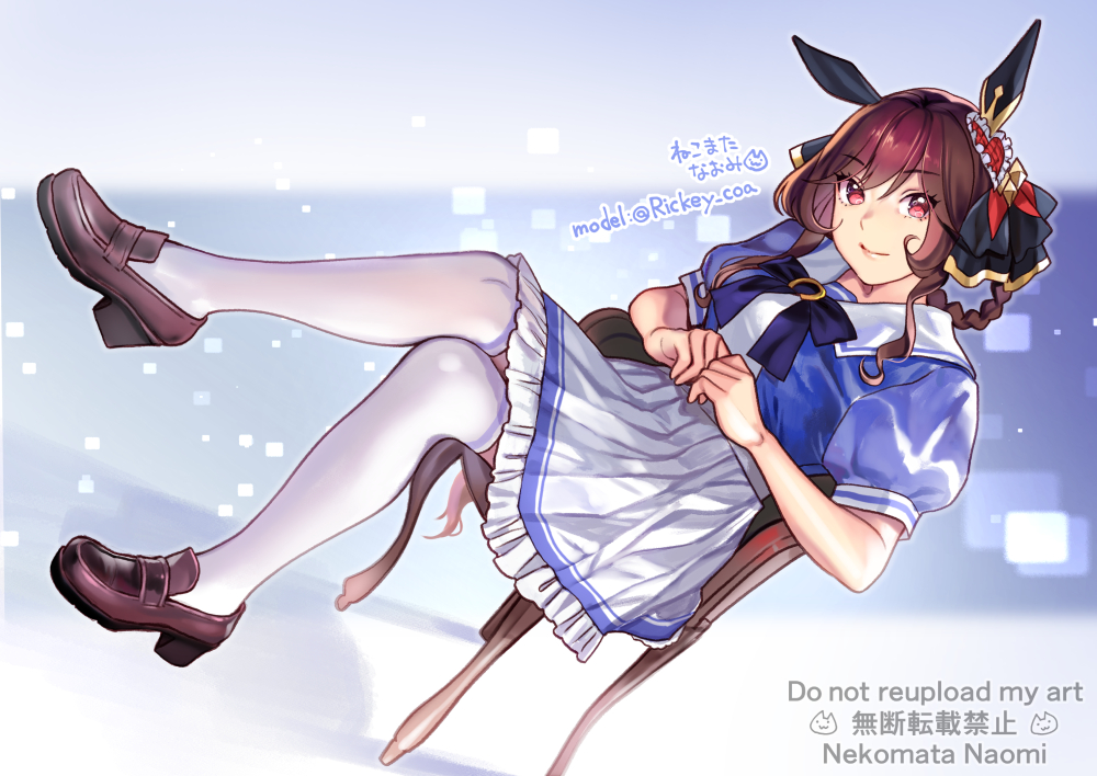 ウマ娘 ジェンティルドンナ
腰かけた状態のスカートの質感がよかったので… 