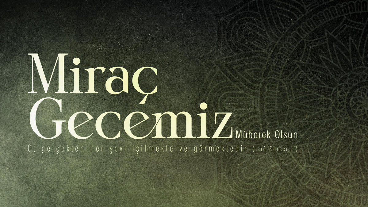 EmineErdogan's tweet image. Miraç Gecesi vesilesiyle, birlik ve beraberlik duygularımızın güçlenmesini, gönüllerimizin manevi huzurla dolmasını temenni ediyorum. 

Bu kutlu gece, rahmeti ve bereketiyle milletimize ve tüm insanlığa barış, afiyet ve esenlik getirsin. 

Gecemiz mübarek olsun.
