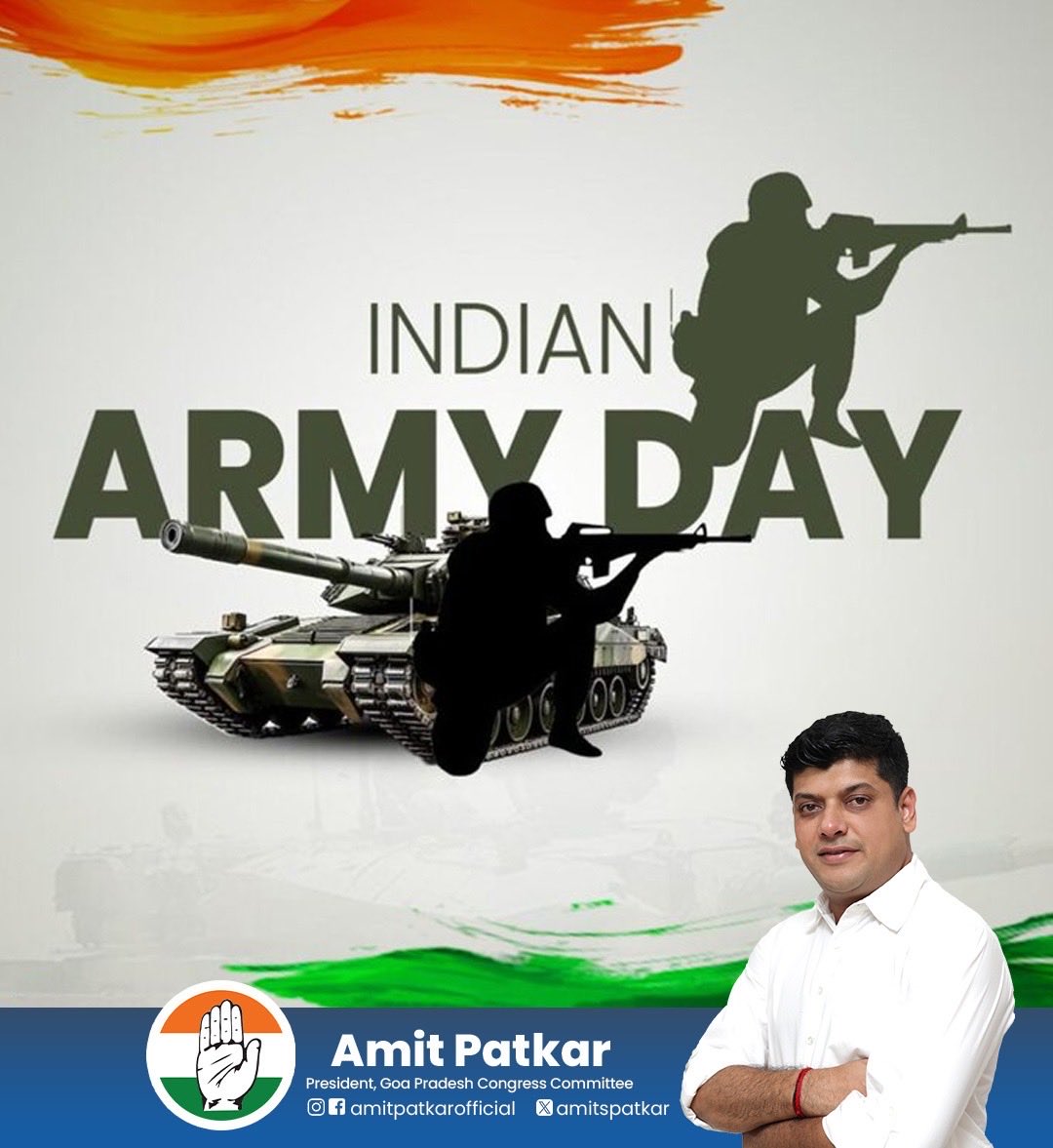 On Indian Army Day, we honour the courage, dedication, and sacrifices of our brave soldiers who safeguard our nation's borders. Their selfless service and sacrifices inspire us to stand united and strong.

A million salutes to our heroes!

Jai Hind 🇮🇳
#IndianArmyDay