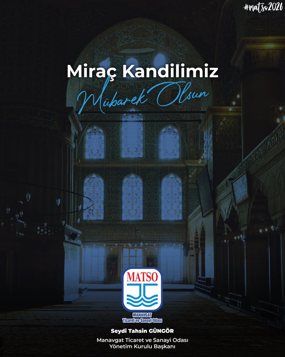 Tüm İslam âleminin mübarek Miraç Kandilini en içten duygularımla kutlar, Miraç Kandilimizin tüm insanlığa sağlık, mutluluk ve huzur getirmesini temenni ederiz. Kandilimiz mübarek olsun.