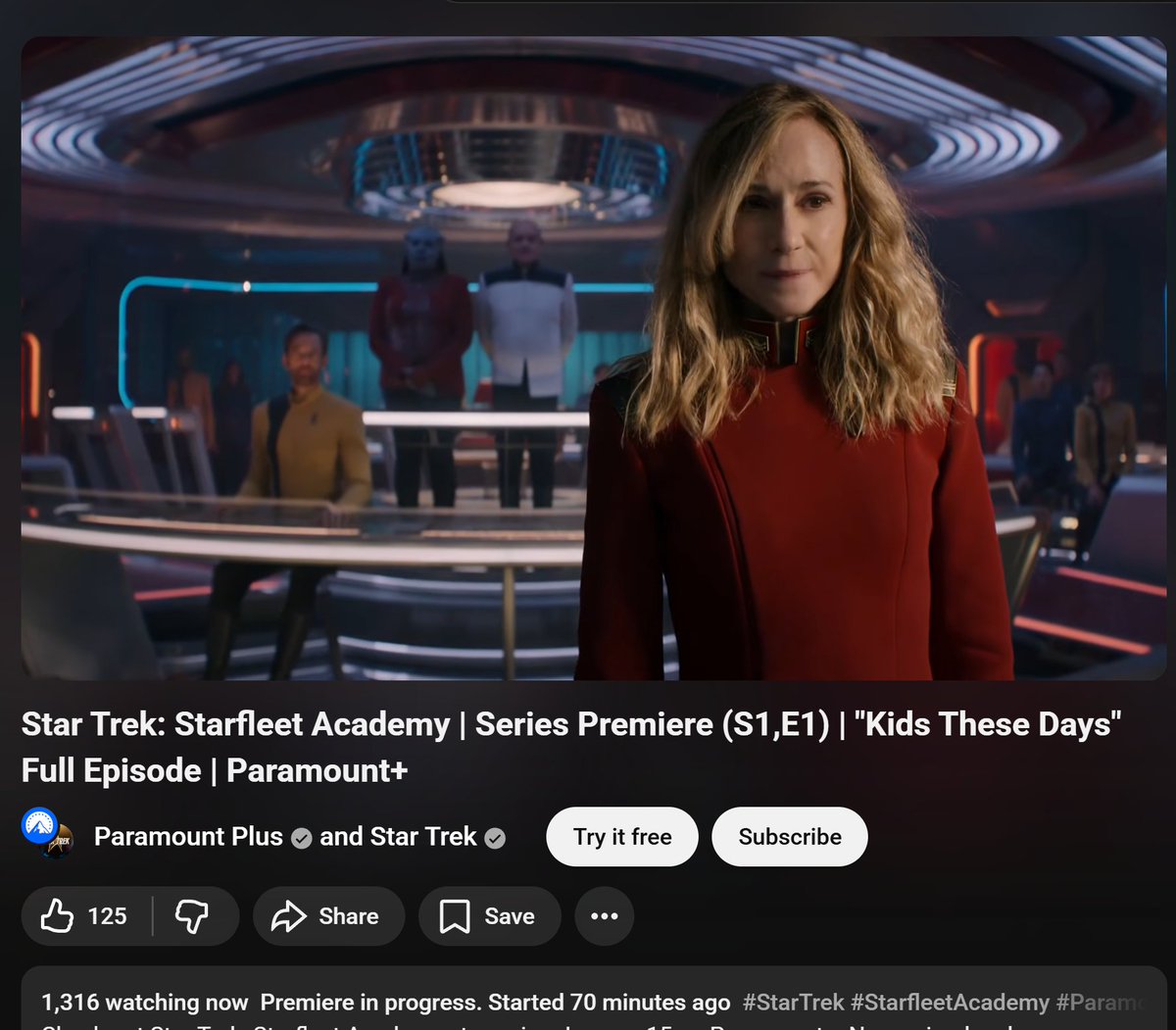 Nerdrotics's tweet image. Paramount spent between 6-10 million an episode on Star Trek: Starfleet Academy. They put the premiere on YouTube for free and got 1300 live viewers.

RIP Star Trek