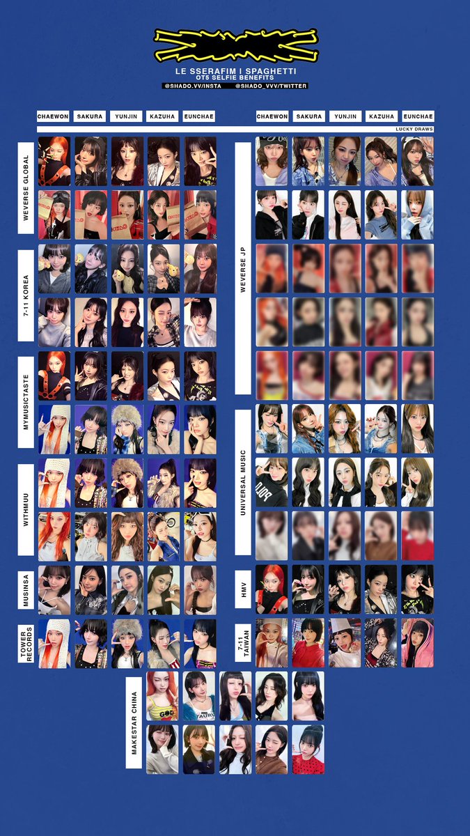 150126 - LE SSERAFIM - SPAGHETTI - OT5 selfie benefit photocard