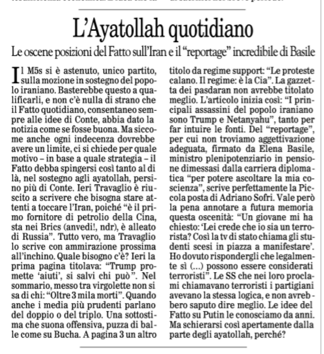 bettafiorito's tweet image. Continuo a stupirmi che ci siano lettori del @fattoquotidiano ma sull'inchino agli Ayatollah non occorre avere troppa fantasia, eh... basta guardare ad est... 🤣 sulla #Basile ormai la leggiamo stile Novella 2000... @ilfoglio_it