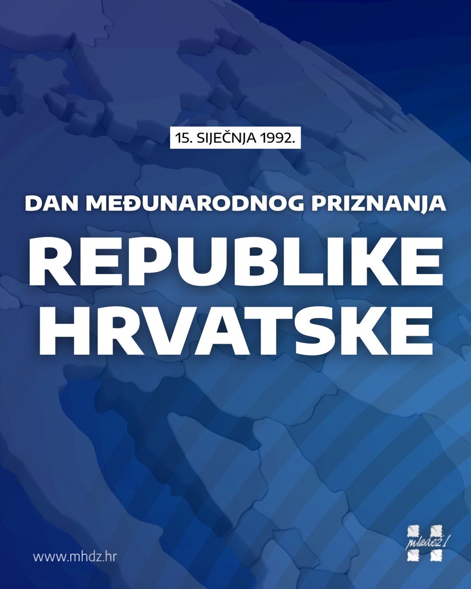 HDZmladez's tweet photo. Obilježavamo 34. obljetnicu međunarodnog priznanja Republike Hrvatske i 28. obljetnicu mirne reintegracije hrvatskog Podunavlja. 🇭🇷 https://t.co/0DU2JE2DjL