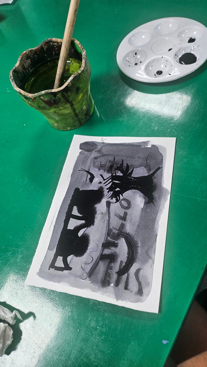 Ink is a tricky media, especially when we use dip pens and brushes.  But these sixth graders gave it the ol' college try to fab results.  #artclass #teaching