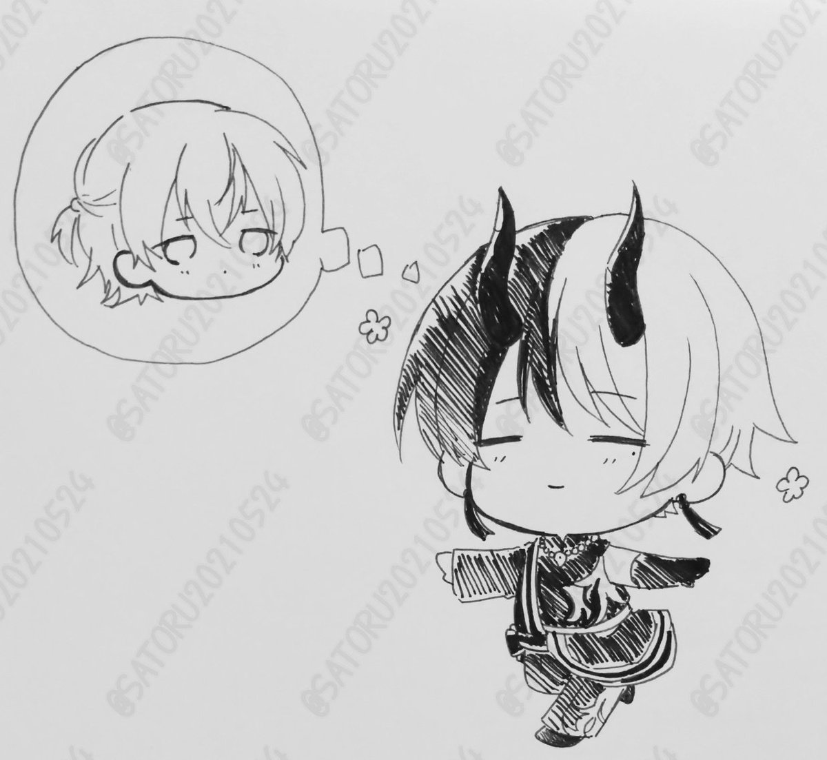 SATORU20210524's tweet image. 落描き☕🥞