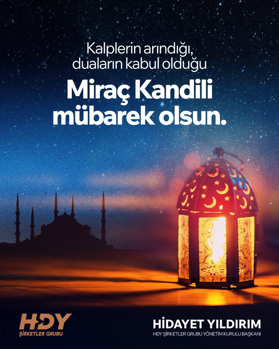 Miraç Kandili’nin; ülkemize, milletimize ve tüm İslam alemine sağlık, huzur ve esenlik getirmesini temenni ediyorum.
Bu mübarek gecenin hayırlara vesile olmasını diliyorum.