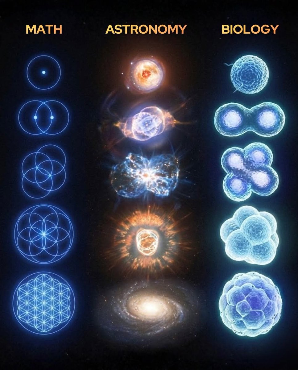 latestincosmos's tweet image. 🚨 Life and matter follow the same rules of geometry…

Geometry serves as the unseen architecture of the natural world, dictating the structure of everything from microscopic cells to the vast reaches of the cosmos. 

In biology, these patterns are driven by efficiency and…