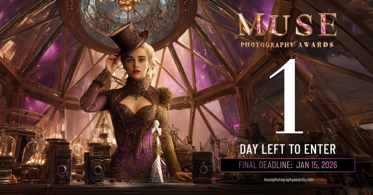 𝐅𝐢𝐧𝐚𝐥 𝐄𝐧𝐭𝐫𝐢𝐞𝐬 𝐞𝐧𝐝 𝐓𝐎𝐍𝐈𝐆𝐇𝐓!

This is the final day to submit your strongest photographic work for international recognition through the MUSE Photography Awards.

🔗 Enter now: musephotographyawards.com

#MUSE #MUSEawards #MUSEPhotographyAwards #PhotoAwards