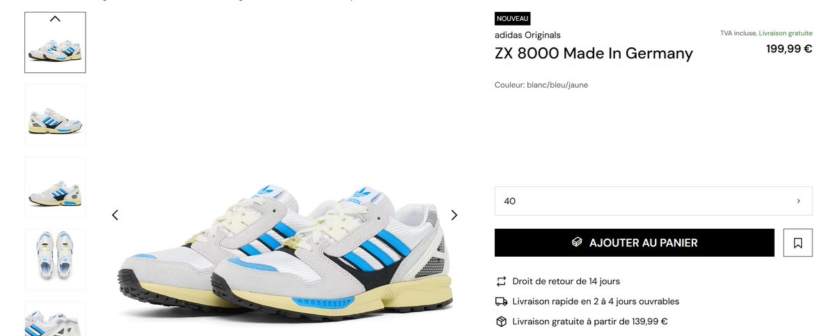 RESTOCK adidas Originals ZX 8000 MIG Made in Germany on Solebox