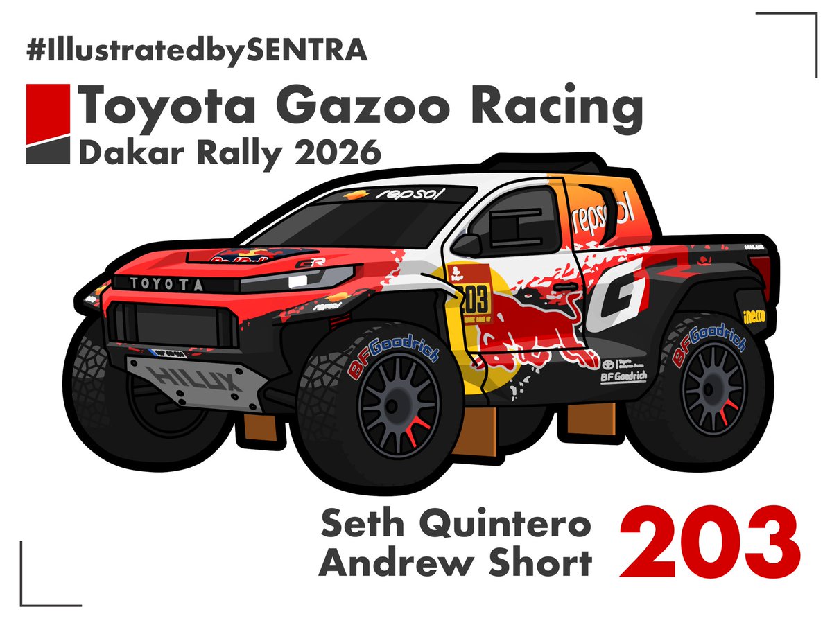 せんとらのレーシングカーイラスト セス・キンテロのハイラックスT1+