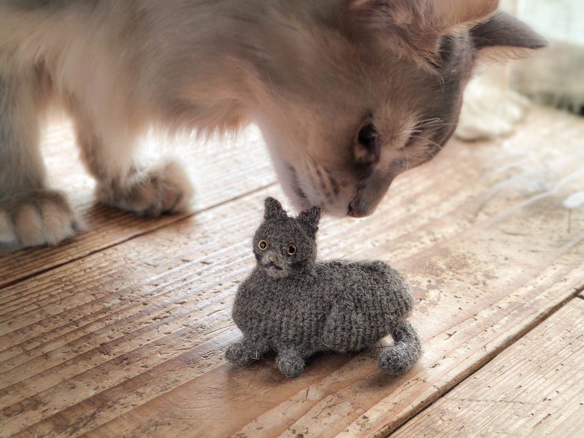 Tralala_Lab's tweet image. 最近は、小さな猫のあみぐるみを試作したりしていました

もう少しバランスを整えて、今年の"ねこの日"にオーダー出来たらなと思っています

あっ！🐈🐈🐈