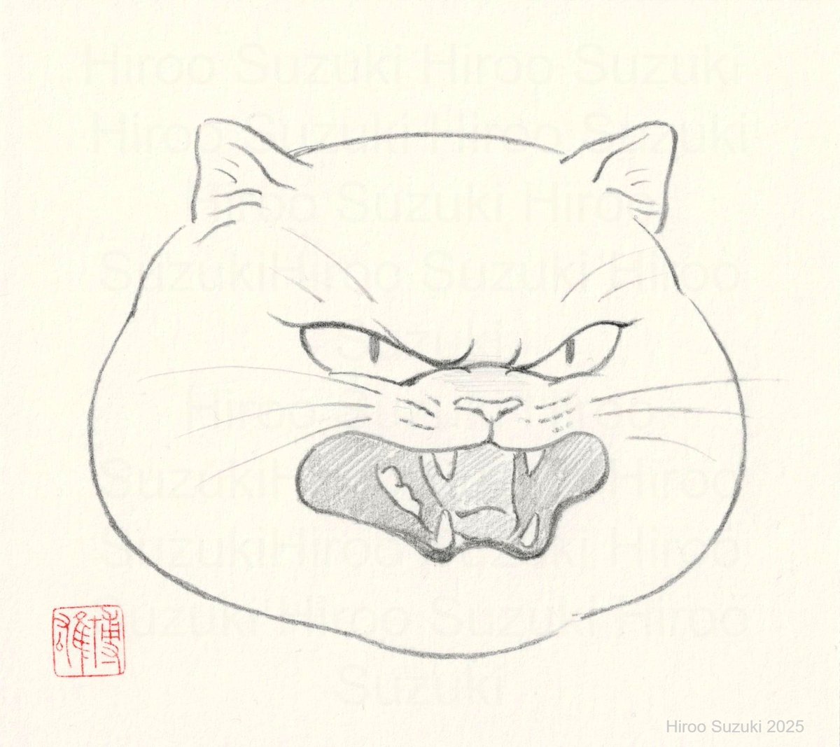 『猫百面相 陸』
121×136mm　2025年