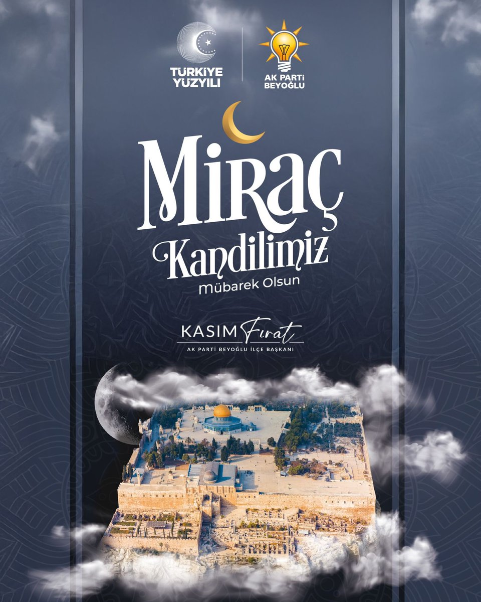 Miraç Kandili’nin başta ilk kıblemiz Kudüs olmak üzere, tüm mazlum coğrafyalara huzur ve selamet getirmesini diliyorum. 

Kandilimiz mübarek olsun.