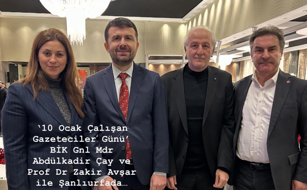 BİK Genel Müdürümüz Abdülkadir Çay ve BİK Dntleme Kurulu Başkanı kıymetli hocamız ProfDr.Zakir Avşar ile Şanlıurfa’da 10 Ocak Çalışan Gazeteciler gününde biraraya geldik #gazetecilik #medya