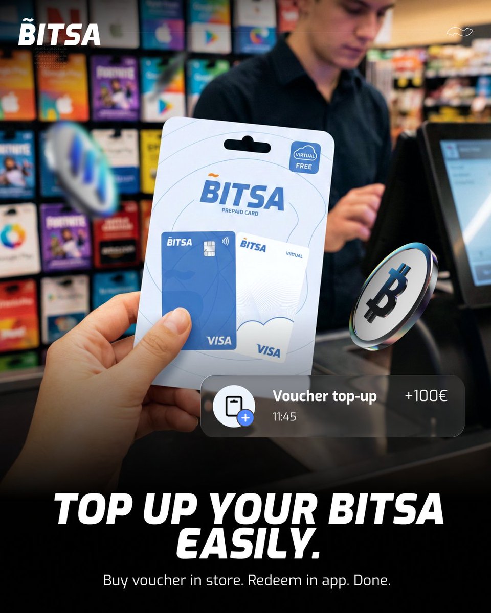 No bank card? Top up Bitsa with cash instead 💵 

Buy voucher in store → Redeem in app → Spend online 

Cash to digital in minutes. 📱

#Bitsa #BitsaCard #PayYourWay  #Vouchers #BitsaVouchers