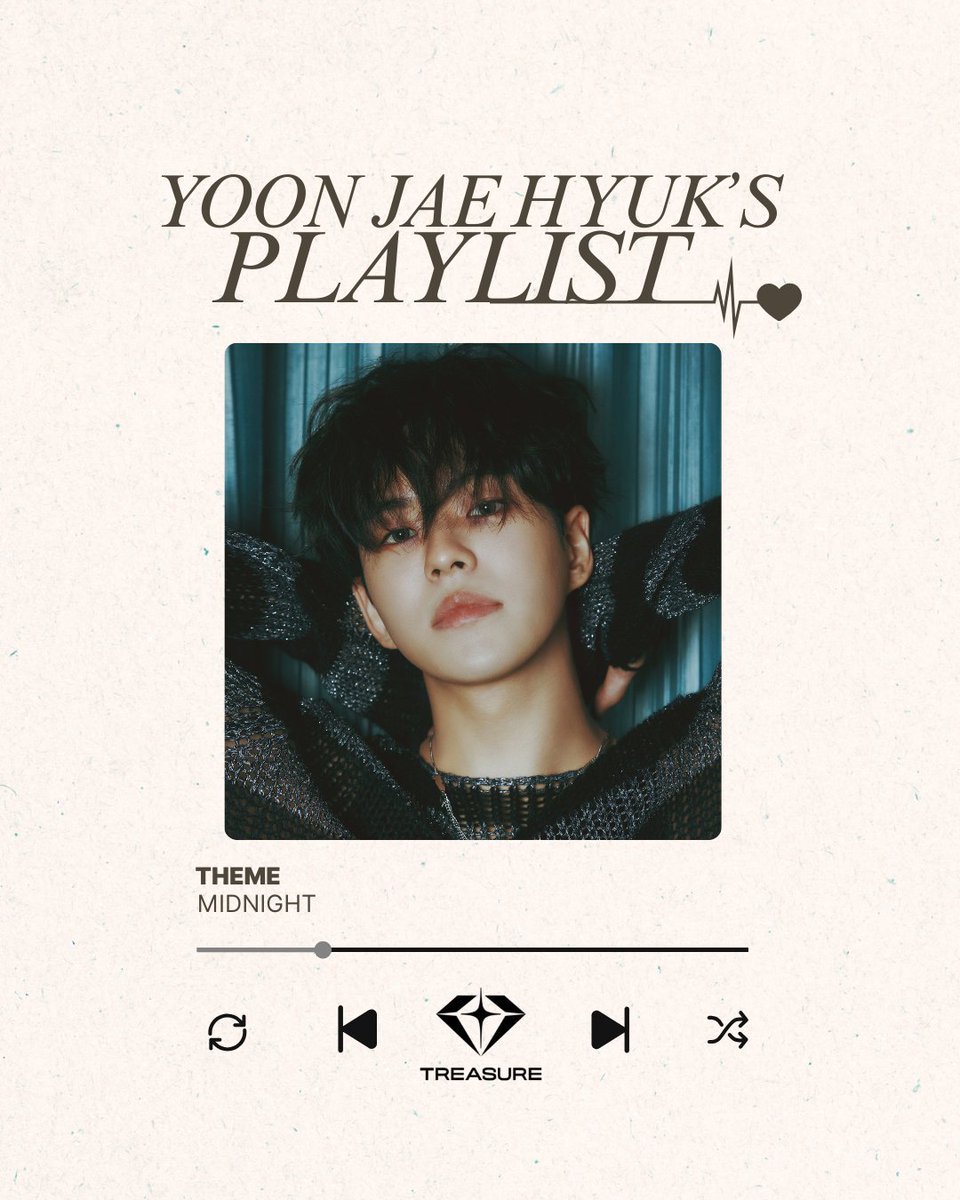[💿] #TREASURE_PLAYLIST

リラックスしたい夜に聴きたい
-> YOON JAE HYUK'S PLAYLIST 到着💌!!

テーマに沿ってメンバー自身が
直接セレクトした楽曲をお届け💝✨

ぜひチェックしてみてください💎

🎧 YOON JAE HYUK'S PLAYLIST ~MIDNIGHT~ 🎧
avex.lnk.to/YOONJAEHYUKPLA…

#YOONJAEHYUK