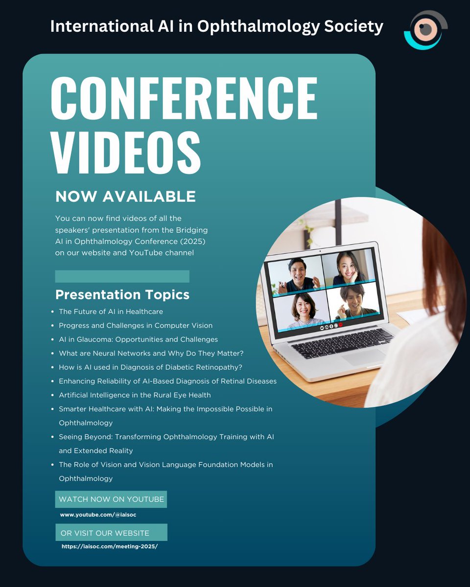 IAIOphth's tweet photo. 👉 Our Website: https://t.co/yKqdw9hMcY

Don't forget to subscribe to our YouTube channel to stay updated on the latest advancements at the intersection of AI and Ophthalmology!

#Ophthalmology #AI #HealthTech #MedicalInnovation #IAISOC #EyeCare #DigitalHealth https://t.co/o6V5B9W2Ru