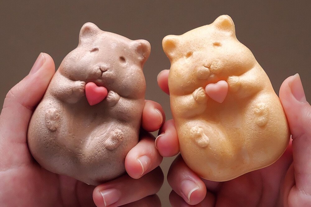 ハートを抱える「ハムスターモナカ」バレンタイン限定チョコ餡バージョン - fashion-press.net/news/142206