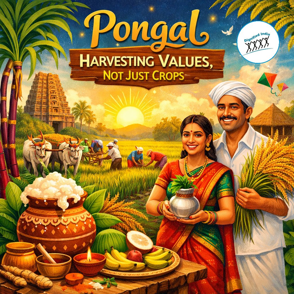 Pongal | From Soil to Society - Harvesting
Values, Not Just Crops
🌾🌱🥥🧉 Happy Pongal
#CultureWithPurpose
#HarvestFestival
#FromSoilToSociety
#HarvestingValues
#RespectFarmers
#GratitudeToNature
#DignityOfLabour
#pongal