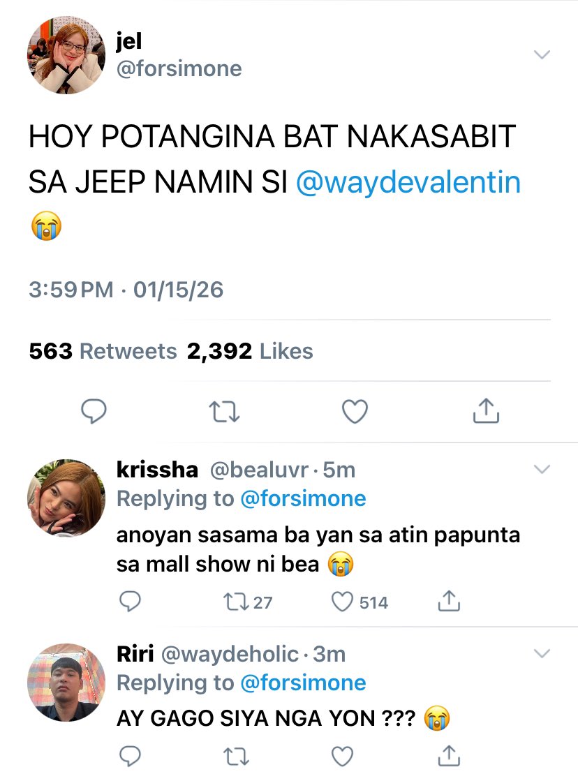 hyalovre's tweet image. a #wilbea au wherein wayde, a popular p-pop idol, is spotted hanging on the back of a jeepney—a jeepney rented by a group of fans on their way to a famous actress’ mall show, beatrice.