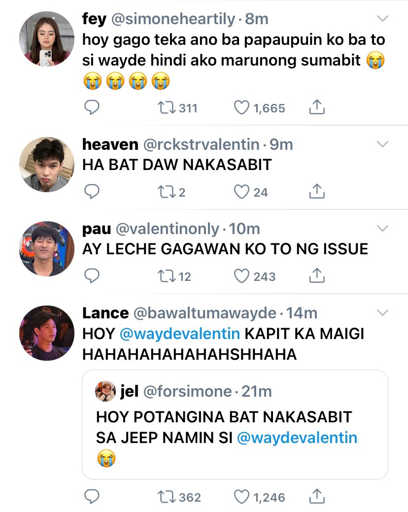hyalovre's tweet image. a #wilbea au wherein wayde, a popular p-pop idol, is spotted hanging on the back of a jeepney—a jeepney rented by a group of fans on their way to a famous actress’ mall show, beatrice.