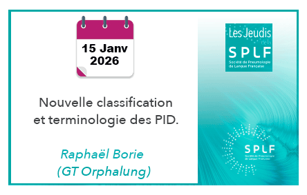 SPLF_SocPneumo's tweet photo. 🫁Nouvelle classification et terminologie des PID dans ce 1er épisode des jeudis de la SPLF
👉À voir à 13h : https://t.co/1MnhU7D3Bc
ou +tard en replay/podcast et audio  : https://t.co/DFIPK1Y2gw
#Pneumopathies #respiratoire #MaladieRare @OrphaLung https://t.co/AfXJHReg5n