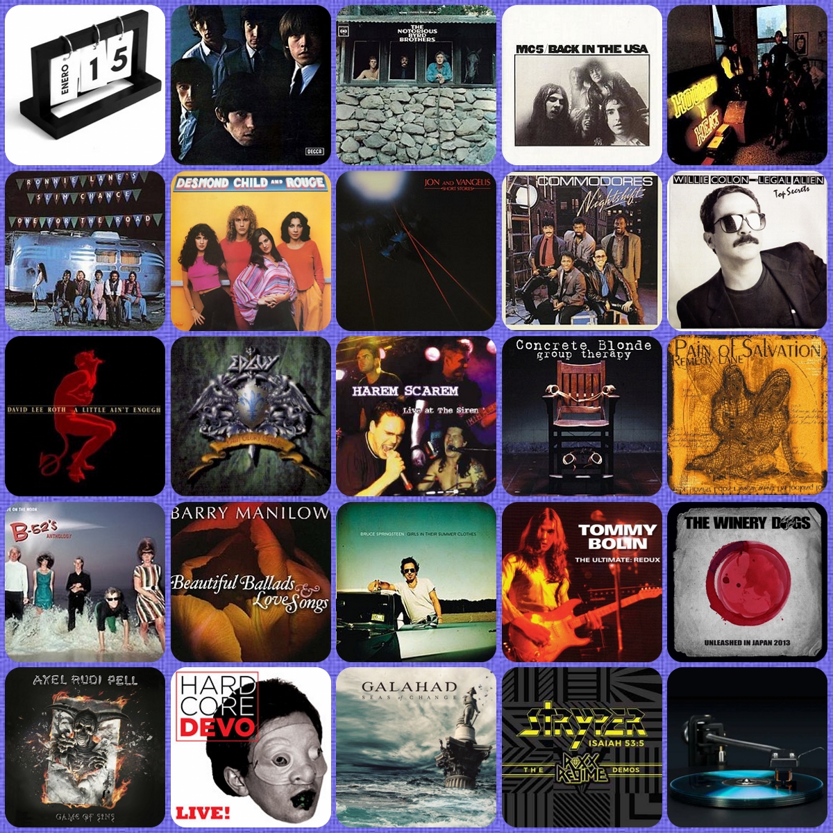 <a href="/HoffmanEnrique/">Enrique Hoffman</a> <a href="/Mikehomeseller/">Michael Kelly</a> <a href="/TiaColita/">Aurora T Moya R</a>
#Ene15
Efemérides enero 15
Álbumes

1965 The Rolling Stones • The Rolling Stones No. 2
1968 The Byrds • The Notorious Byrd Brothers
1970 MC5 • Back In The USA
1971 John Lee Hooker and Canned Heat • Hooker 'N Heat