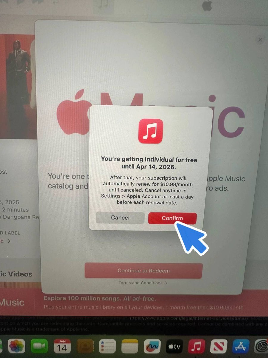 imolee01's tweet image. Do this exactly to claim Apple Music Free for 3months
Let me see your screenshot😌