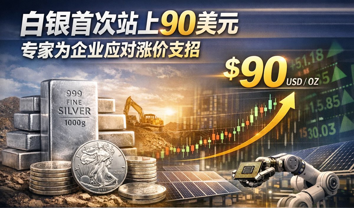 国际白银现货价格13日首次突破每盎司90美元，再创历史新高。今年以来，白银价格已上涨25%。