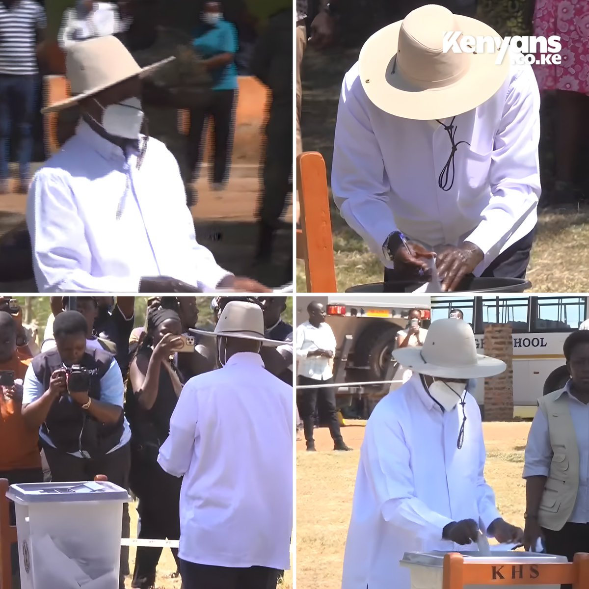 Kenyans's tweet photo. President Museveni casts his vote in the Uganda General Election https://t.co/iRJhtMt6sf