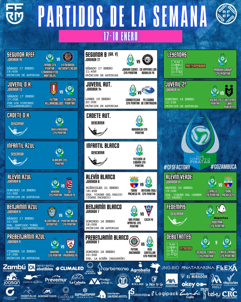 CFS_Pinatar's tweet image. ❤️‍🔥Ver a los nuestros defender con orgullo unos colores, la ilusión que nos mueve cada fin de semana🤩 

🖼️Este es el calendario de 𝐩𝐚𝐫𝐭𝐢𝐝𝐨𝐬 𝐝𝐞 𝐥𝐚 𝐬𝐞𝐦𝐚𝐧𝐚 para los equipos del club

#GOZambúCA #GOPinatar #CFSFactory💙💚