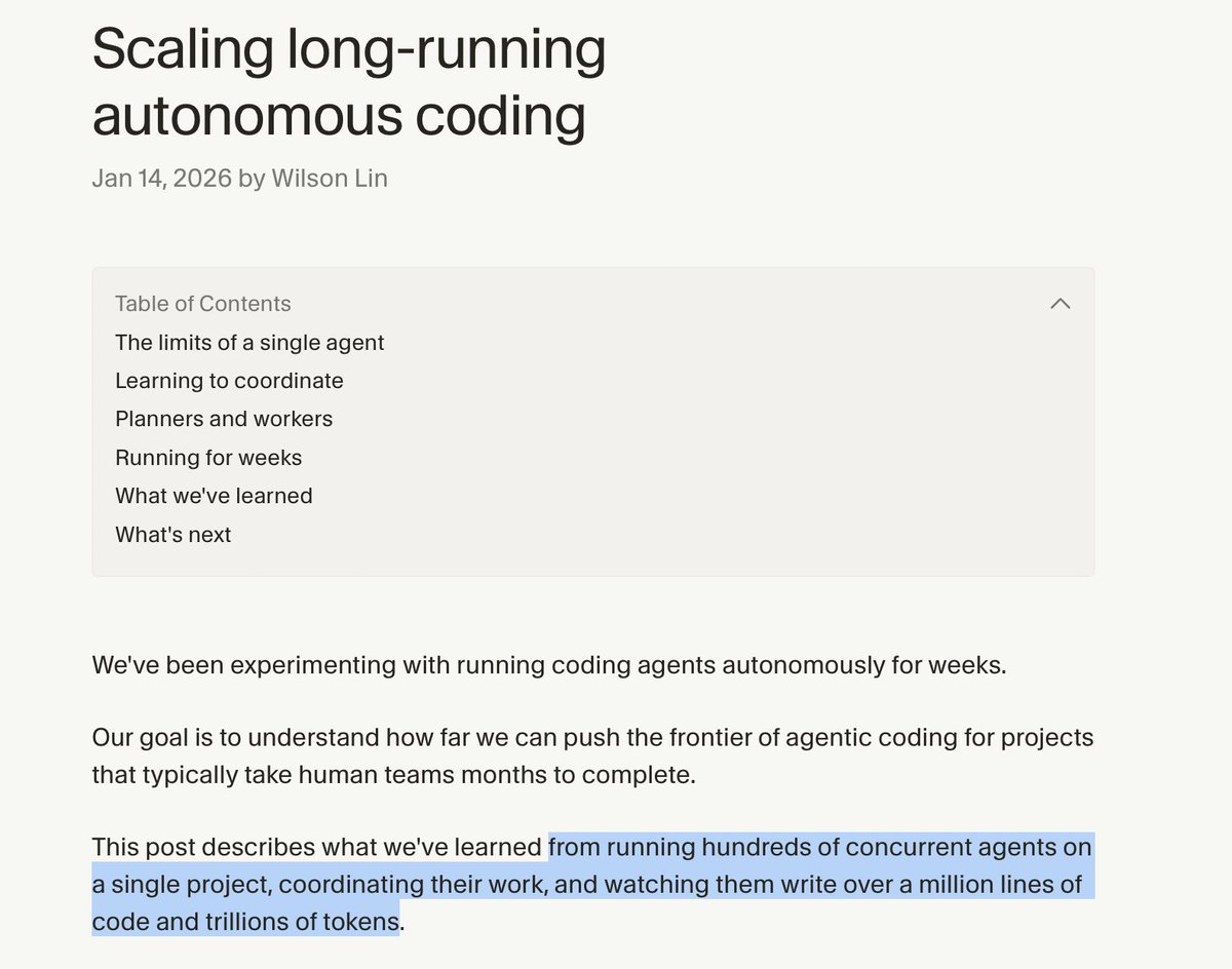 Holy S***: CEO of Cursor said they coordinated hundreds of GPT-5.2 agents to autonomously build a browser from scratch in 1 week

"We built a browser with GPT-5.2 in Cursor. It ran uninterrupted for one week.  It's 3M+ lines of code across thousands of files. The rendering engine