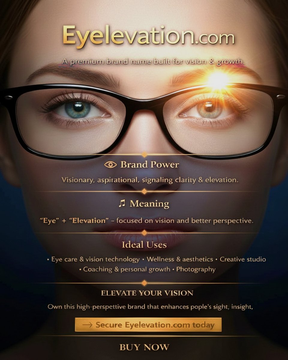 fluorik's tweet photo. https://t.co/OQZZiGNGFa combines vision and elevation—a premium brand name symbolizing clarity, growth, and higher perspective.

Ideal  for eye care brands, vision technology, wellness, aesthetics, coaching,  creative studios, or any business focused on helping people evolve. https://t.co/VvSV3DyXGZ