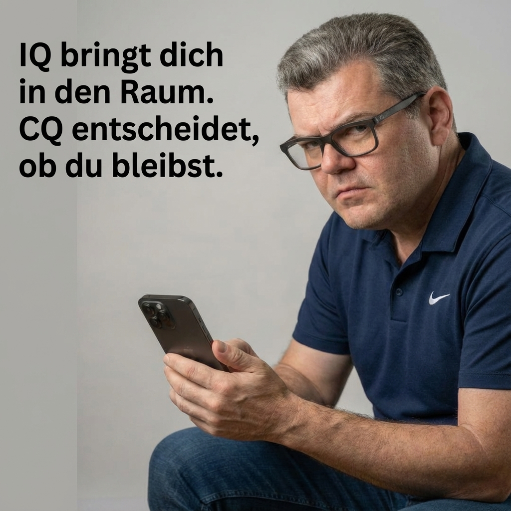 Wir stellen ein wegen des Lebenslaufs (IQ). 
Wir feuern wegen mangelnder Anpassung (CQ).

Das ist die brutale Wahrheit der Digitalisierung 2026.

Ich sehe es in einigen IT-Projekten. 
Technisch? Alles lösbar. 
Die Ingenieure sind brillant. 
Der IQ (Intellectual Horsepower) ist