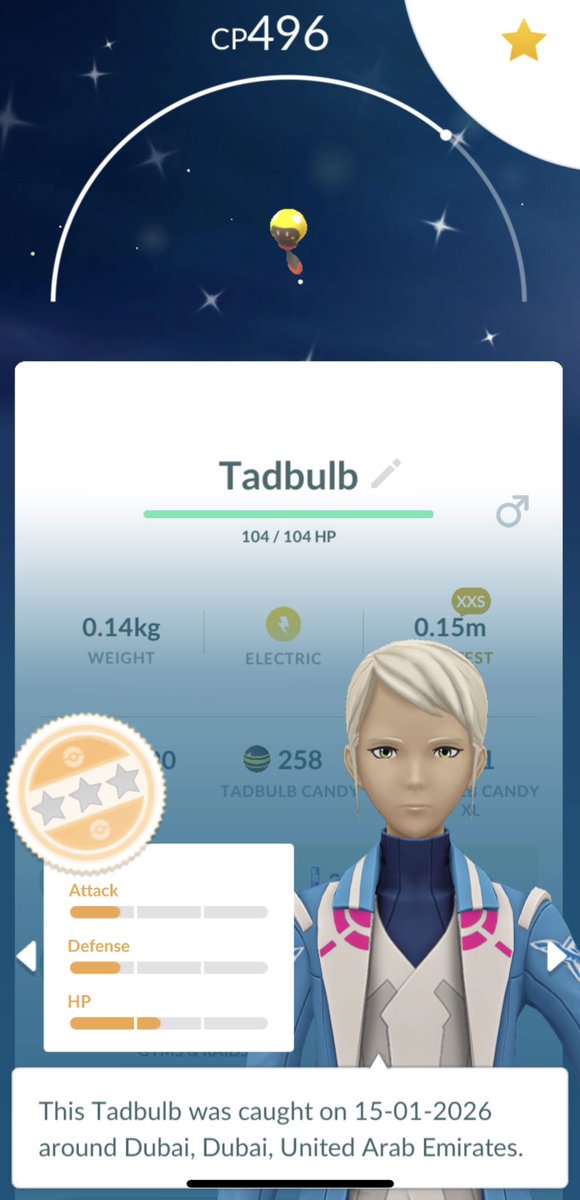 Hi bulb 💡 🤓🤓

Oh my it’s xxs ? Any my frndlist love xxs shiny 😈🫣

My first shiny let’s go to find another 🤓🤓🤓

#PokemonGO