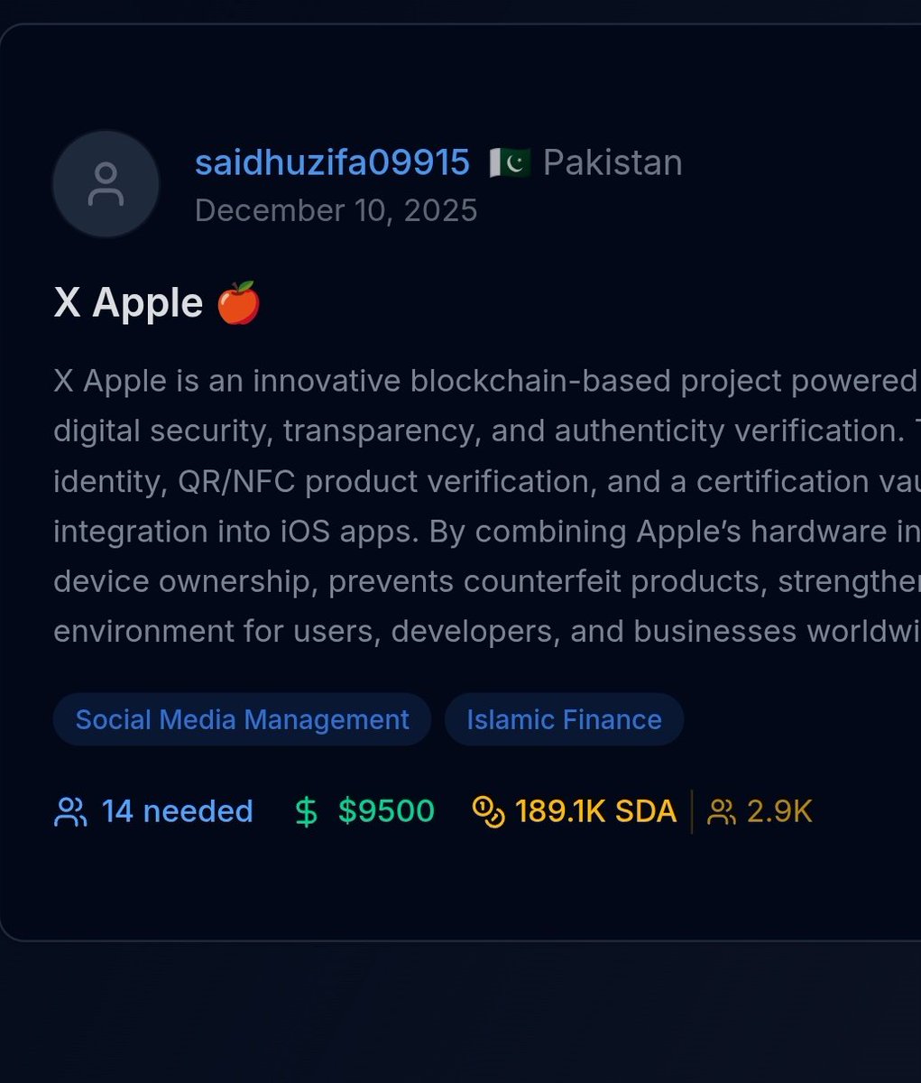 X Apple — Building the Global Standard for Verifiable Device Ownership 🍏🔐  Apple devices sit at the center of modern life—powering finance,  communication, creativity, and digital identity. Yet the systems used to