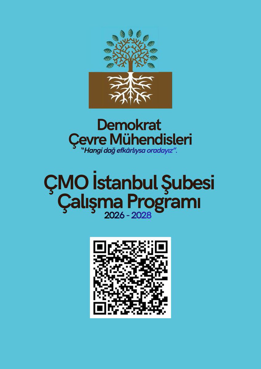 Demokrat Çevre Mühendisleri olarak Çevre Mühendisleri Odası İstanbul Şubesi 16. Dönem için hazırladığımız çalışma programına barkodu okutarak veya aşağıdaki linke tıklayarak ulaşabilirsiniz.
drive.google.com/file/d/1KwKMkX…
Hangi dağ efkarlıysa orada olmaya devam edeceğiz!✌🏻